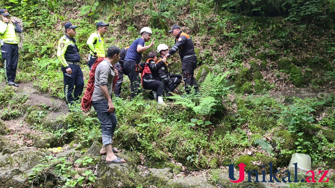 Turla Lerikə gedən 62 yaşlı qadın hündürlükdən yıxıldı - FOTO